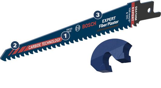 Bosch EXPERT 파이버 플라스터 왕복톱날, 카바이드 톱니.