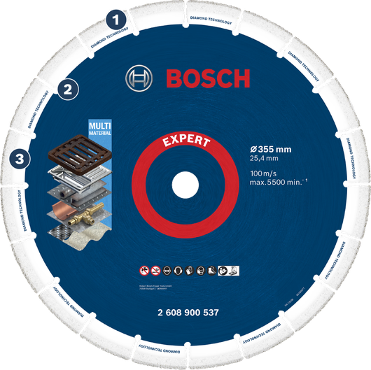 Bosch EXPERT 다이아몬드 금속 절단 휠 355mm 절단 디스크.