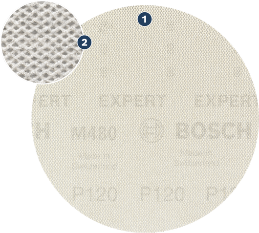 Bosch 미세 입자 연마 메쉬 샌딩 디스크.