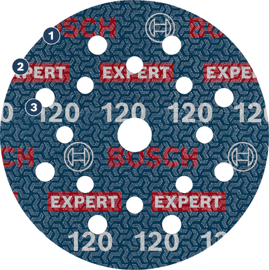 Bosch EXPERT O780 125mm 샌딩 디스크, 입자 크기 120.