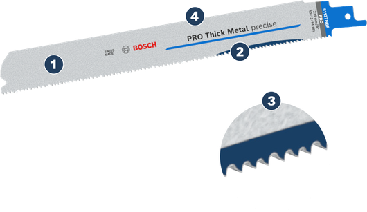 Bosch PRO Thick Metal 정밀 톱날은 금속을 절단하는 데 적합합니다.