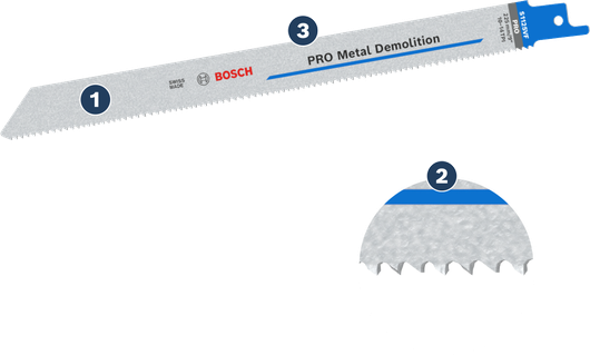 금속 절단을 위한 Bosch PRO Metal Demolition 왕복 톱날.