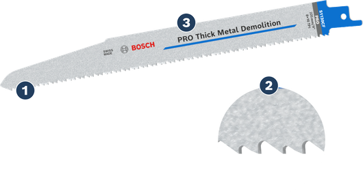 Bosch PRO 두꺼운 금속 파괴용 왕복 톱날.
