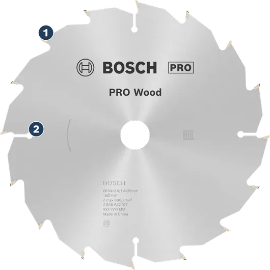 목재 절단용 Bosch PRO Wood 원형 톱날.