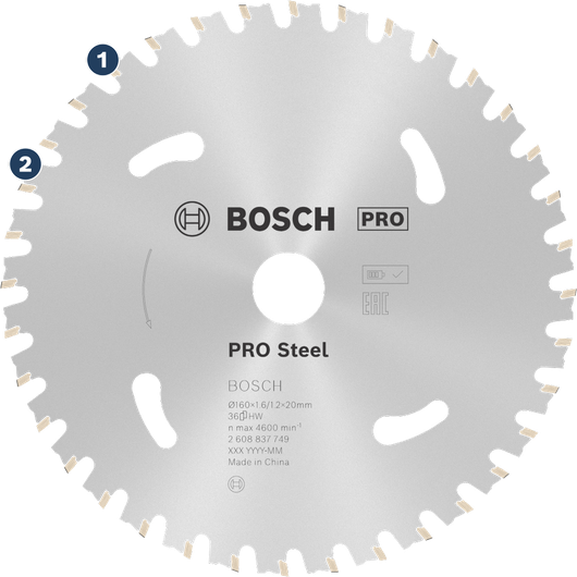 금속 절단용 Bosch PRO Steel 원형 톱날.