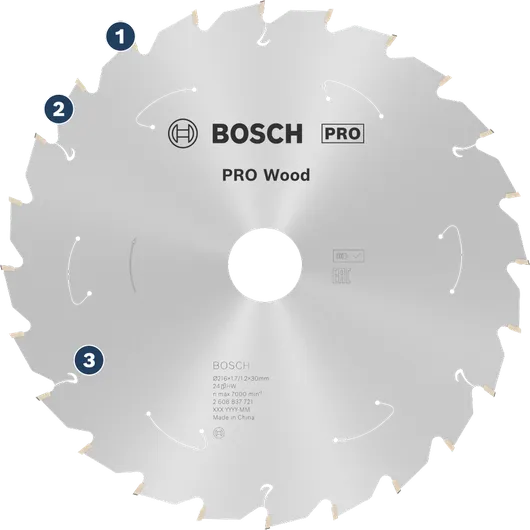 목재 절단용 Bosch PRO Wood 원형 톱날.