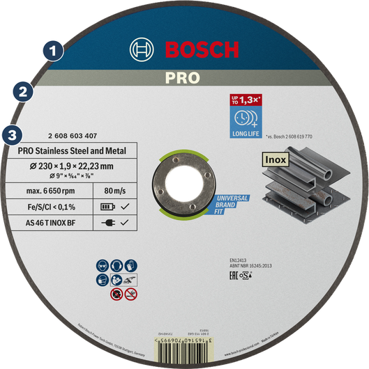 Bosch PRO 스테인리스 스틸 및 금속 절단 디스크.