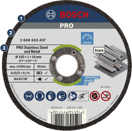 Bosch PRO 스테인리스 스틸 및 금속 절단 디스크.