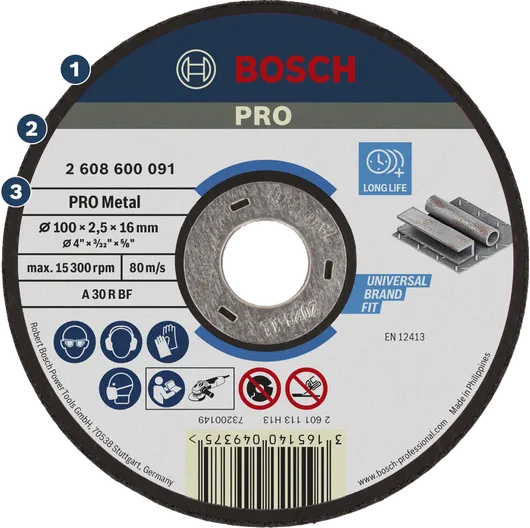 Bosch PRO Metal 절단 디스크는 긴 수명과 보편적인 적합성을 제공합니다.