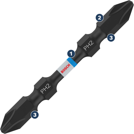 Bosch 양단 PH2 스크루드라이버 비트.