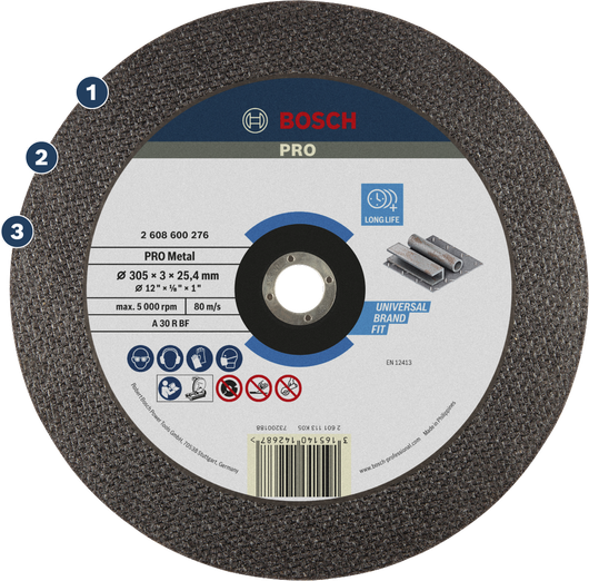 Bosch PRO Metal은 범용 금속 가공에 적합한 절단 디스크입니다.