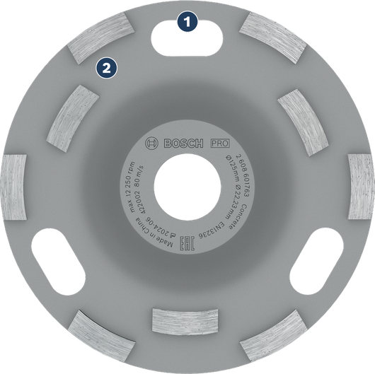 Bosch PRO 콘크리트 연삭 헤드 125mm (콘크리트 표면용).