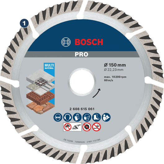 Bosch 프로 다중 소재 다이아몬드 절단 디스크 150mm.