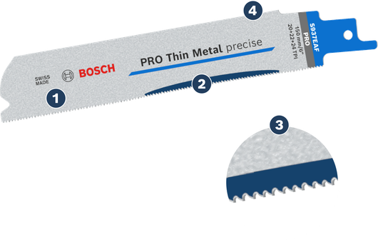 Bosch PRO Thin Metal 정밀 S937EAF 바이메탈 블레이드.