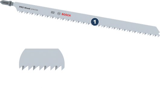 정밀한 목재 절단을 위한 Bosch T1040DP 톱날.