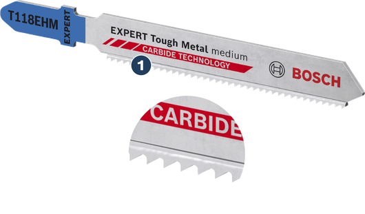 Bosch EXPERT 터프 메탈 미디엄 T118EHM 직소 블레이드 (카바이드 톱니).