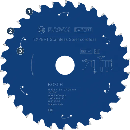 Bosch EXPERT 스테인리스 스틸 무선 톱날.