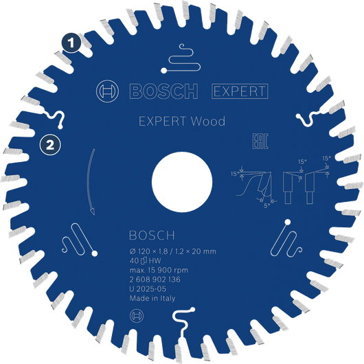 정밀한 목재 절단을 위한 Bosch Expert Wood 원형 톱날.
