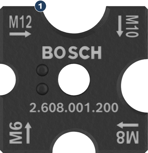 M6, M8, M10, M12 나사산용 Bosch PRO 커팅 다이 세트.