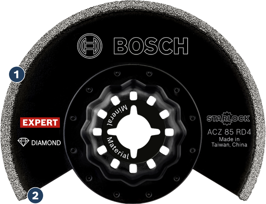 Bosch ACZ 85 RD4 다이아몬드 절단날은 광물 재료 절단에 적합합니다.