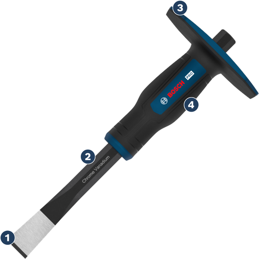 Bosch PRO 석재용 평끌 250mm (크롬 바나듐 재질).