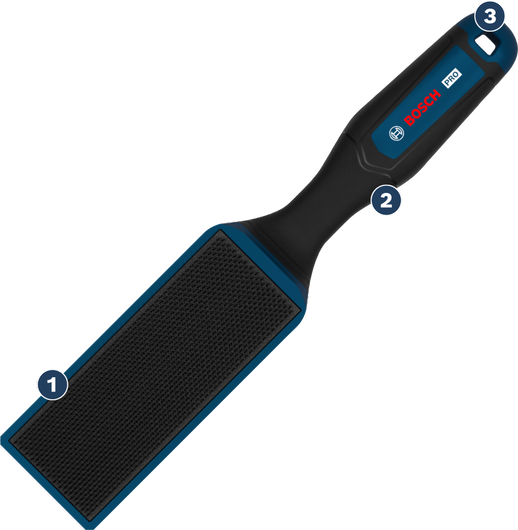 인체공학적 손잡이가 있는 Bosch 프로 파일 브러시 230mm.