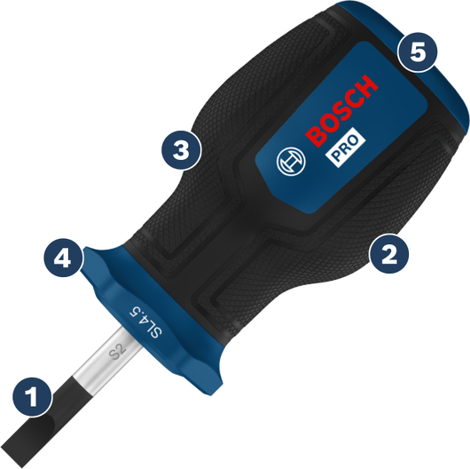 인체공학적 그립이 적용된 Bosch 프로 SL4.5 스크루드라이버.