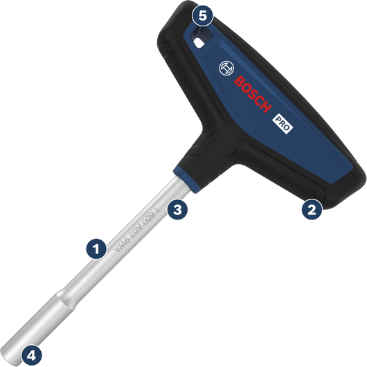 인체공학적 그립감을 갖춘 Bosch PRO T자형 비트 드라이버.