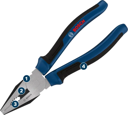 Bosch 180mm 복합 플라이어, 다중 구성 손잡이.