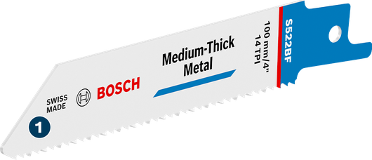 Bosch S522BF 왕복톱날은 중간 두께의 금속 절단에 적합합니다.