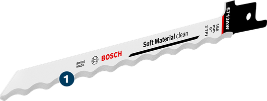 Bosch S713AW 날은 부드러운 소재를 깔끔하게 절단하는 데 적합합니다.