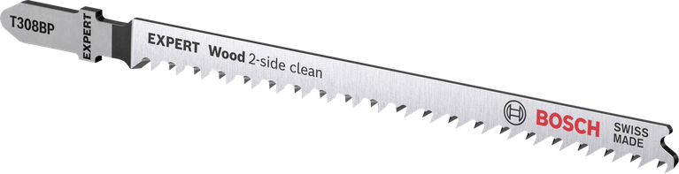 Bosch 엑스퍼트 T308BP 직소날은 깔끔한 목재 절단에 적합합니다.