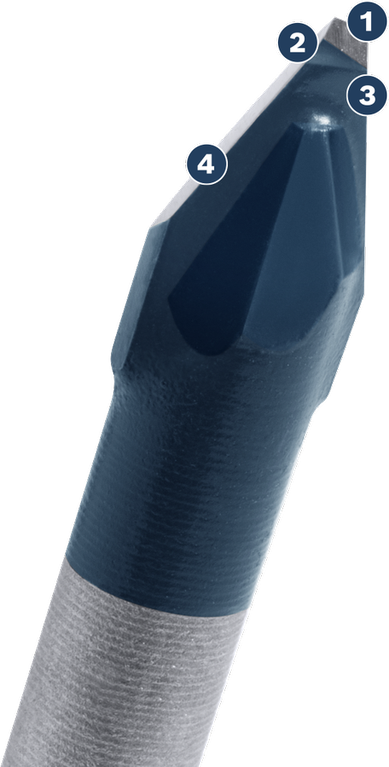 카바이드 팁이 달린 Bosch 유리 및 타일 드릴 비트.