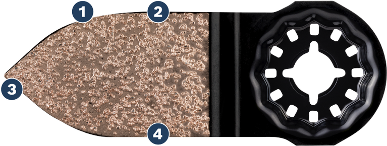 그라우트 제거를 위한 Bosch 카바이드 그릿 핑거 래스프.