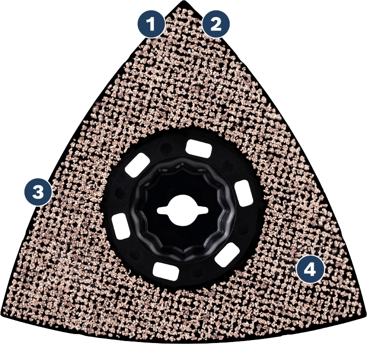 Bosch EXPERT 샌딩 플레이트 MAVZ 116 RT4 카바이드 멀티툴 블레이드.