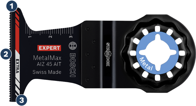 Bosch MetalMax AIZ 45 AIT 금속 절단용 블레이드.