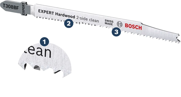 Bosch EXPERT 하드우드 2면 클린 퍼즐 톱날.
