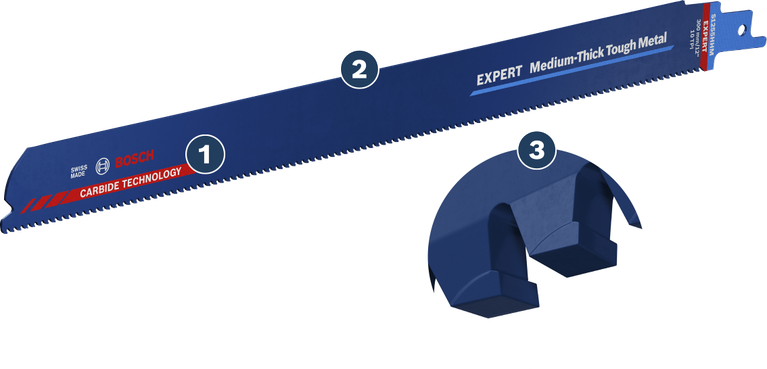 Bosch EXPERT 중간 두께의 견고한 금속 왕복 톱날.
