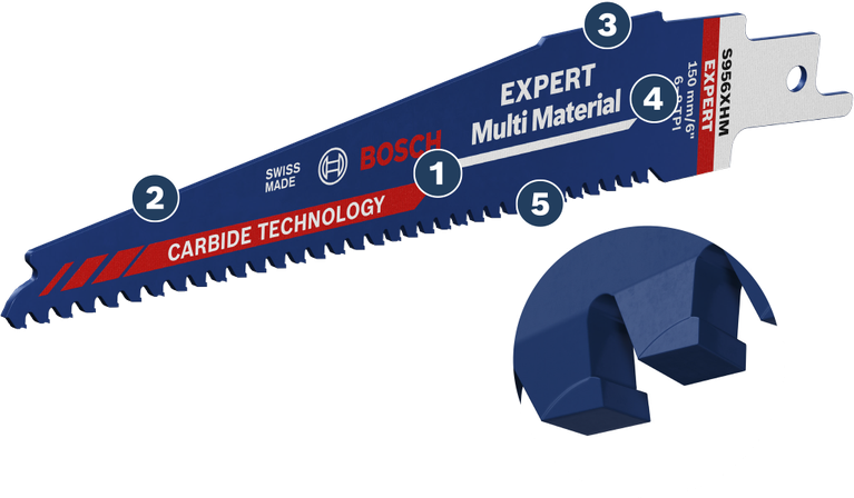 Bosch 엑스퍼트 멀티 머티리얼 카바이드 왕복 톱날.