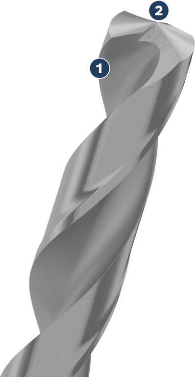 정밀 연마 팁이 달린 Bosch 금속 드릴 비트.