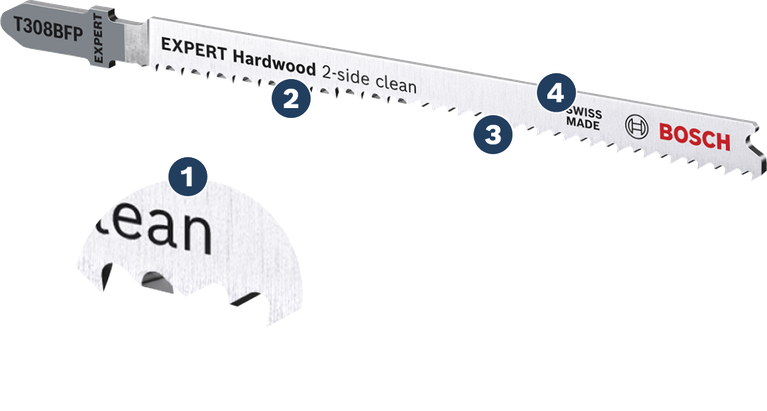 Bosch EXPERT 하드우드 2면 클린 퍼즐 톱날.