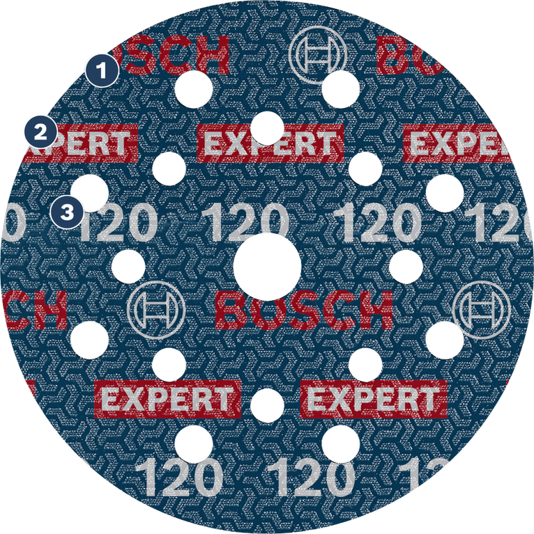 다양한 자재 샌딩 시 긴 수명 제공 Bosch EXPERT O780 포일 샌딩 디스크 120 그릿, 125 mm.