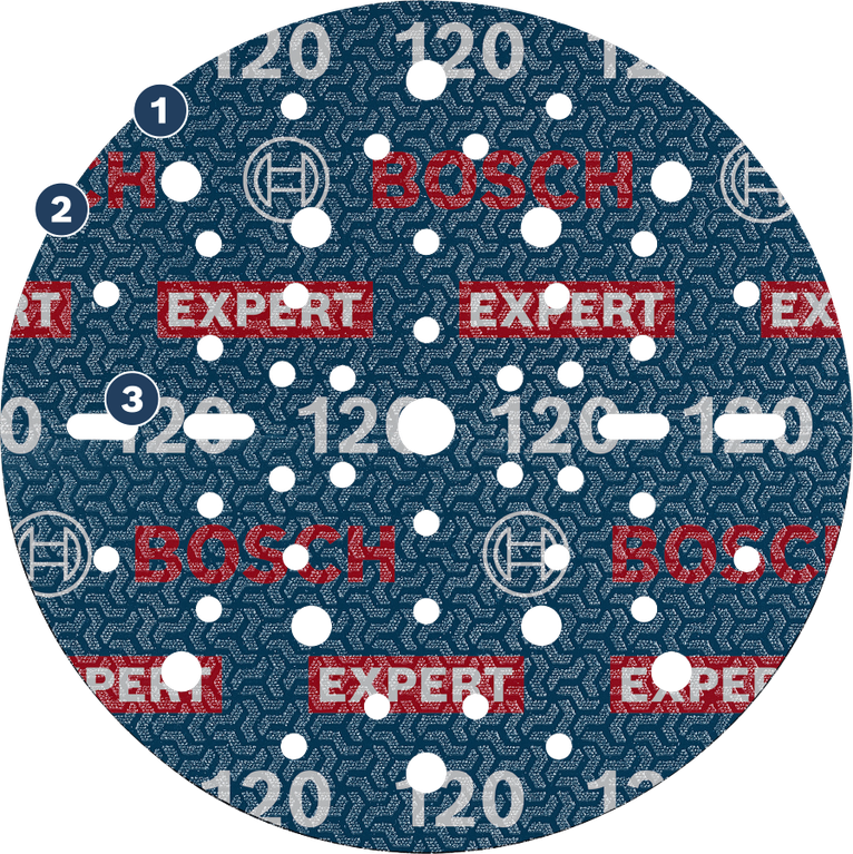Bosch EXPERT O780 샌딩 디스크 120 그릿, 다중 구멍 패턴.