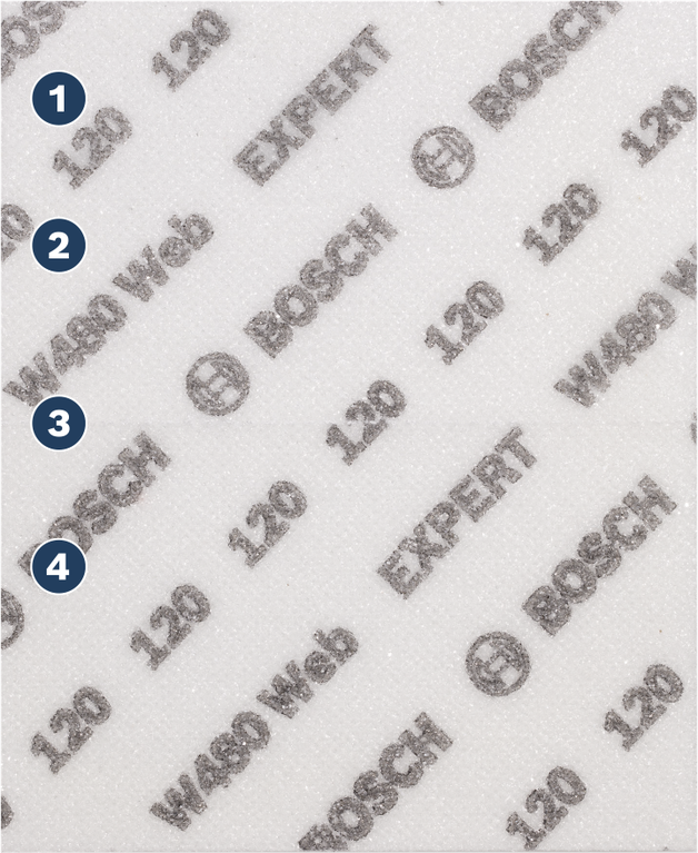 Bosch EXPERT W480 웹 샌딩 스펀지 120 그릿.