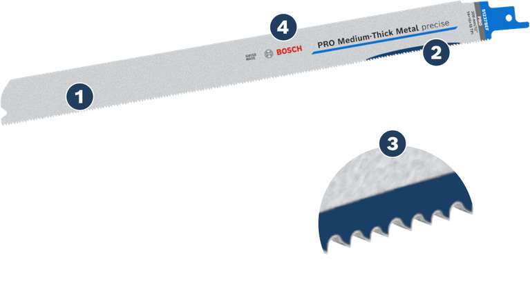 Bosch PRO 중간 두께 금속 정밀 S1237BEF 톱날.