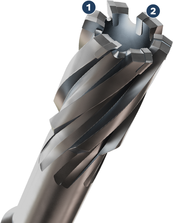 나선형 플루트가 있는 Bosch 스파이더 WOG 환형 커터.