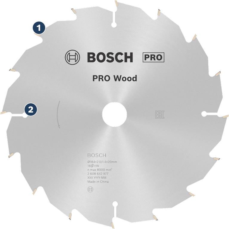 목재 절단용 Bosch PRO Wood 원형 톱날.