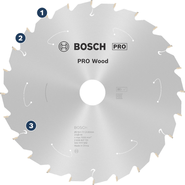목재 절단용 Bosch PRO Wood 원형 톱날.