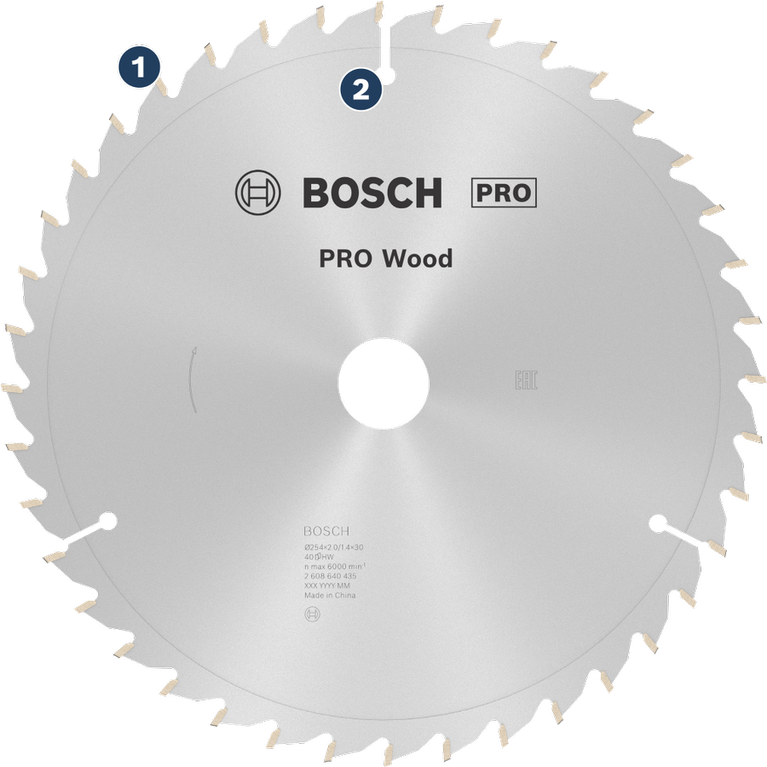 목재 절단용 Bosch PRO Wood 원형 톱날.