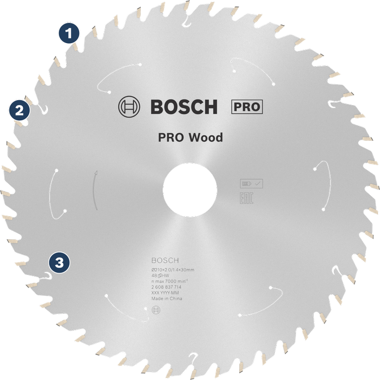 목재 절단용 Bosch PRO Wood 원형 톱날.